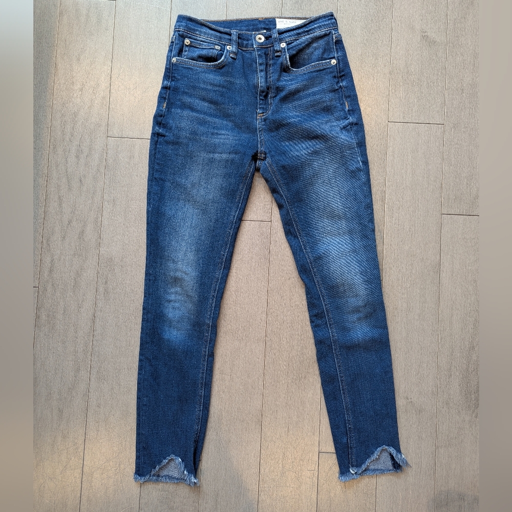 Rag & Bone high rise ankle skinny jean Lenox Blue wash size 25